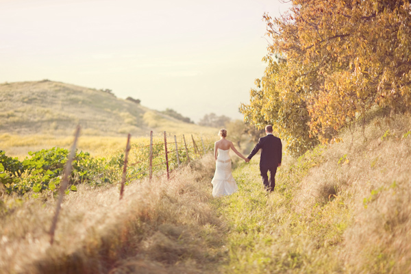 wedding photo by Sarah Yates Photography - bride and groom in beautiful open landscape 
